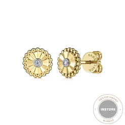 Outlet Gabriel & Co. Diamond Cut - Stud Earrings 14K White and Yellow Gold Diamond 0.02ct