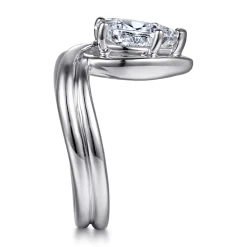 Clearance Gabriel & Co. Dottie - 14K White Gold Bezel Prong Bypass Pear Shape Diamond Engagement Ring