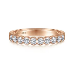 Online Gabriel & Co. Dublin - 14K Rose Gold Shared Prong and Bezel Diamond Anniversary Band - 0.5 ct