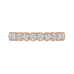 Online Gabriel & Co. Dublin - 14K Rose Gold Shared Prong and Bezel Diamond Anniversary Band - 0.5 ct