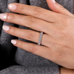 Clearance Gabriel & Co. Dublin - 14K White Gold Diamond Anniversary Band - 1.5 ct