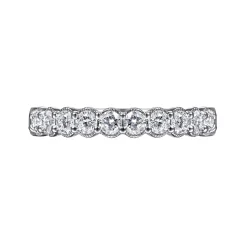 Discount Gabriel & Co. Dublin - 14K White Gold Shared Prong and Bezel Diamond Anniversary Band - 0.5 ct