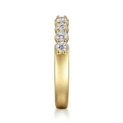 Hot Gabriel & Co. Dublin - 14K Yellow Gold Shared Prong and Bezel Diamond Anniversary Band - 0.5 ct