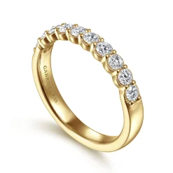 Hot Gabriel & Co. Dublin - 14K Yellow Gold Shared Prong and Bezel Diamond Anniversary Band - 0.5 ct