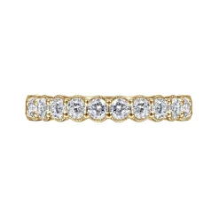 Hot Gabriel & Co. Dublin - 14K Yellow Gold Shared Prong and Bezel Diamond Anniversary Band - 0.5 ct