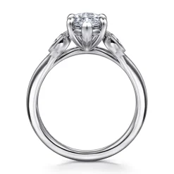 Outlet Gabriel & Co. Ebony - 14K White Gold Marquise Shape Three Stone Diamond Engagement Ring