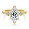 Hot Gabriel & Co. Ebony - 14K Yellow Gold Marquise Three Stone Diamond Engagement Ring