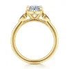 Gabriel & Co. Ebony - 14K Yellow Gold Oval Three Stone Diamond Engagement Ring