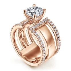 Clearance Gabriel & Co. Edalee - 14K Rose Gold Round Diamond Engagement Ring