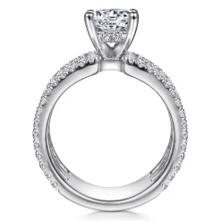 Discount Gabriel & Co. Edalee - 14K White Gold Round Diamond Engagement Ring