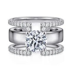 Outlet Gabriel & Co. Edalee - 14K White Gold Round Diamond Engagement Ring