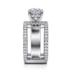 Outlet Gabriel & Co. Edalee - 14K White Gold Round Diamond Engagement Ring