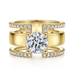Gabriel & Co. Edalee - 14K Yellow Gold Round Diamond Engagement Ring