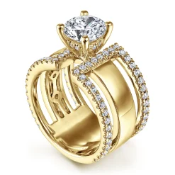 Gabriel & Co. Edalee - 14K Yellow Gold Round Diamond Engagement Ring
