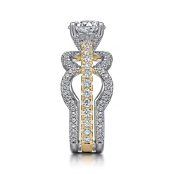 Gabriel & Co. Edie - 14K White-Yellow Gold Round Diamond Engagement Ring