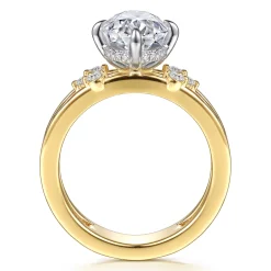 Hot Gabriel & Co. Editta - 14K White-Yellow Gold Compass Prong Oval Diamond Engagement Ring