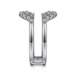 New Gabriel & Co. Eleena - 14K White Gold Double Halo Diamond Ring Enhancer - 0.45 ct