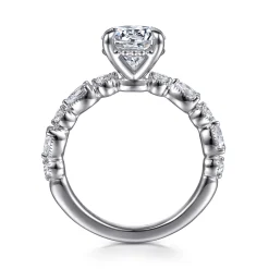 Outlet Gabriel & Co. Eleeza - 14K White Gold Round Diamond Engagement Ring