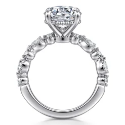Best Gabriel & Co. Eleeza - 14K White Gold Round Diamond Engagement Ring
