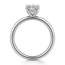 Clearance Gabriel & Co. Elia - 14K White Gold Solitaire Oval Diamond Engagement Ring