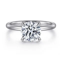 Clearance Gabriel & Co. Elia - 14K White Gold Solitaire Round Diamond Engagement Ring