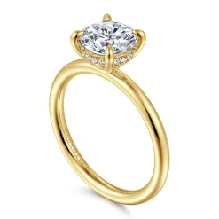 Sale Gabriel & Co. Elia - 14K Yellow Gold Solitaire Round Diamond Engagement Ring