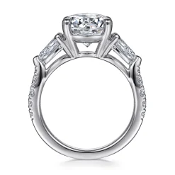 Clearance Gabriel & Co. Elianna - 18K White Gold Round Three Stone Diamond Engagement Ring