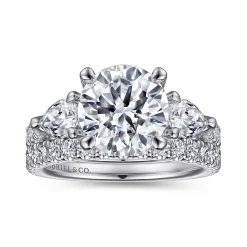 Gabriel & Co. Elianna - 14K White Gold Round Three Stone Diamond Engagement Ring