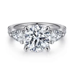 Gabriel & Co. Elianna - 14K White Gold Round Three Stone Diamond Engagement Ring