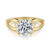Hot Gabriel & Co. Elie - 14K Yellow Gold Round Split Shank Diamond Engagement Ring