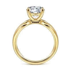 Hot Gabriel & Co. Elie - 14K Yellow Gold Round Split Shank Diamond Engagement Ring
