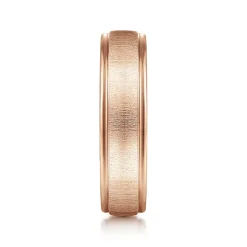 Online Gabriel & Co. Elijah - 14K Rose Gold 6mm - Men's Wedding Band in Sandblast Finish