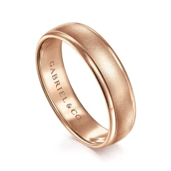 Online Gabriel & Co. Elijah - 14K Rose Gold 6mm - Men's Wedding Band in Sandblast Finish