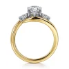 Outlet Gabriel & Co. Elin - 14K White-Yellow Gold Pear Shape Three Stone Diamond Engagement Ring