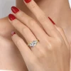 Discount Gabriel & Co. Elin - 14K White-Yellow Gold Round Three Stone Diamond Engagement Ring