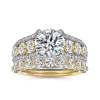 New Gabriel & Co. Elisse - 14K Yellow-White Gold Wide Band Round Diamond Engagement Ring