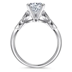 Best Gabriel & Co. Eliza - 14K White Gold Round Diamond Engagement Ring