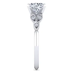 Best Gabriel & Co. Eliza - 14K White Gold Round Diamond Engagement Ring