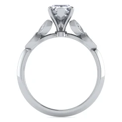 New Gabriel & Co. Eliza - Vintage Inspired 14K White Gold Split Shank Pear Shape Diamond Engagement Ring