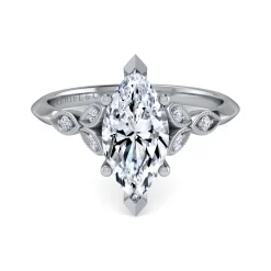 Gabriel & Co. Eliza - Vintage Inspired 14K White Gold Split Shank Marquise Shape Diamond Engagement Ring