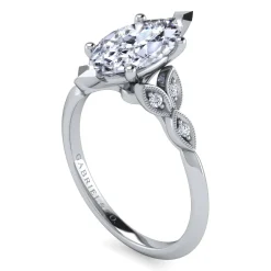 Gabriel & Co. Eliza - Vintage Inspired 14K White Gold Split Shank Marquise Shape Diamond Engagement Ring