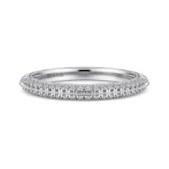 Best Gabriel & Co. Elle - 14K White Gold Separate Micro Prong in Channel Diamond Anniversary Band - 0.24 ct
