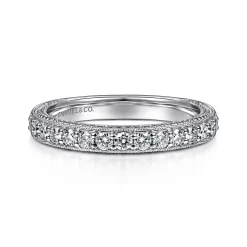 Hot Gabriel & Co. Ellise - Vintage Inspired 14K White Gold Diamond Anniversary Band - 0.5 ct