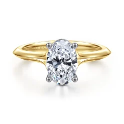 Discount Gabriel & Co. Ellis - 14K Mix of White and Yellow Gold Oval Diamond Engagement Ring