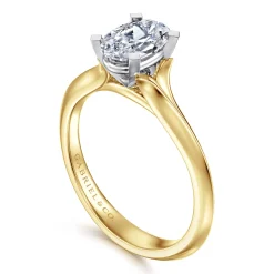 New Gabriel & Co. Ellis - 14K Mix of White and Yellow Gold Oval Diamond Engagement Ring