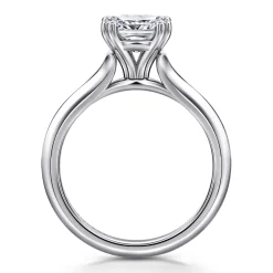 Clearance Gabriel & Co. Ellis - 14K White Gold Cushion Cut Diamond Engagement Ring
