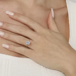 Hot Gabriel & Co. Ellis - 14K White Gold Emerald Cut Diamond Engagement Ring