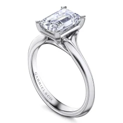 Hot Gabriel & Co. Ellis - 14K White Gold Emerald Cut Diamond Engagement Ring