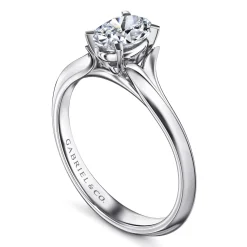 New Gabriel & Co. Ellis - 14K White Gold Oval Diamond Engagement Ring