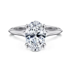 Hot Gabriel & Co. Ellis - 14K White Gold Oval Diamond Engagement Ring